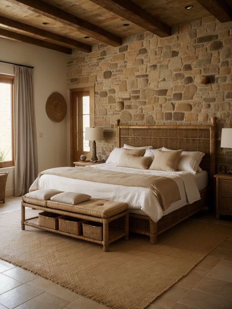 Mediterranean Bedroom: Embrace Rustic Elegance with Natural Textures!