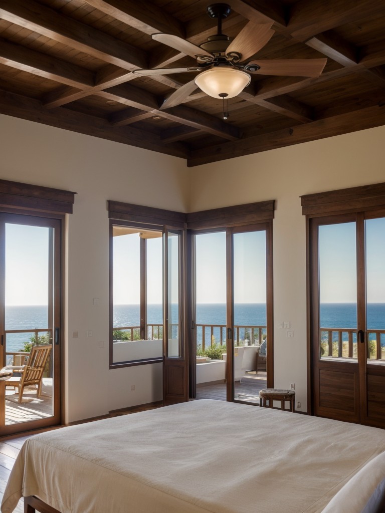 Mediterranean Bedroom Bliss: Add a Decorative Ceiling Fan with Wooden Blades!