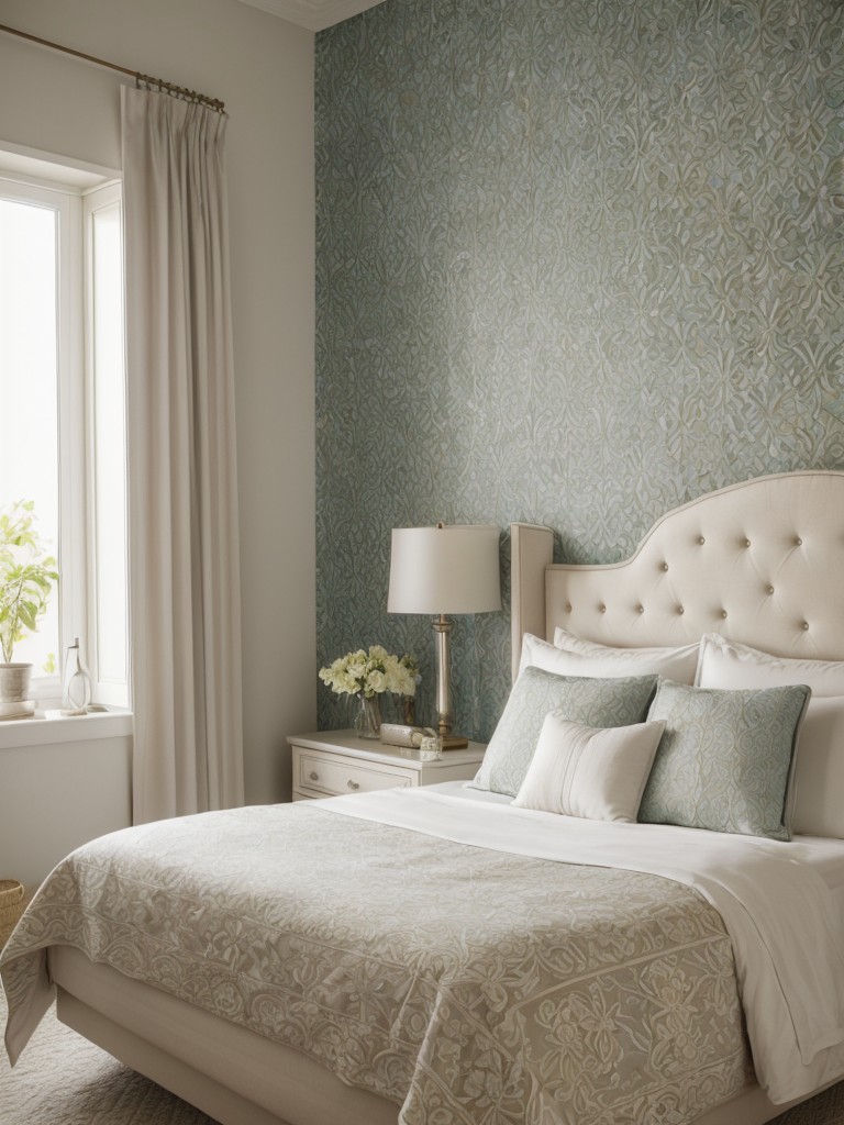 Mediterranean Dreams: Transform Your Bedroom with Intricate Tile Wallpaper!