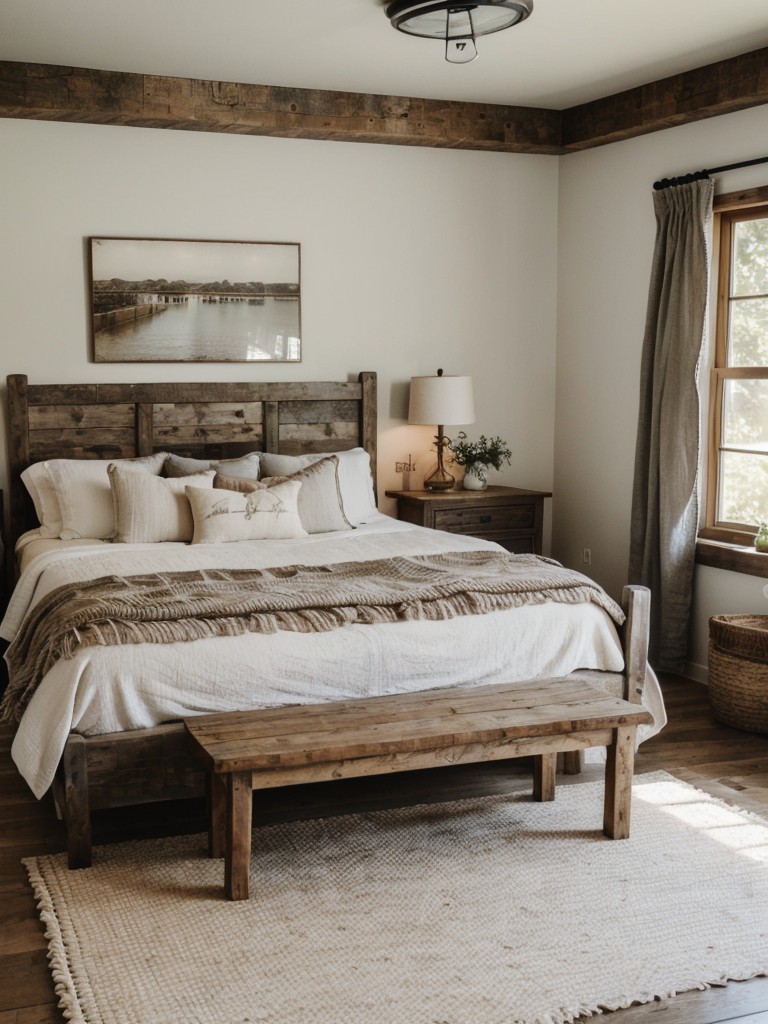 Rustic Farmhouse Vibes: Create a Cozy Bedroom with Weathered Wood & Vintage Decor