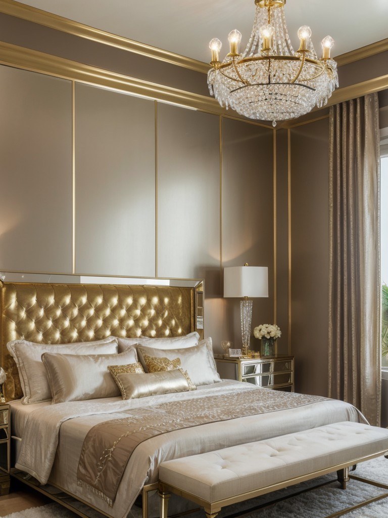 Mediterranean Bedroom Bliss: Get Glamorous with Metallic Accents!