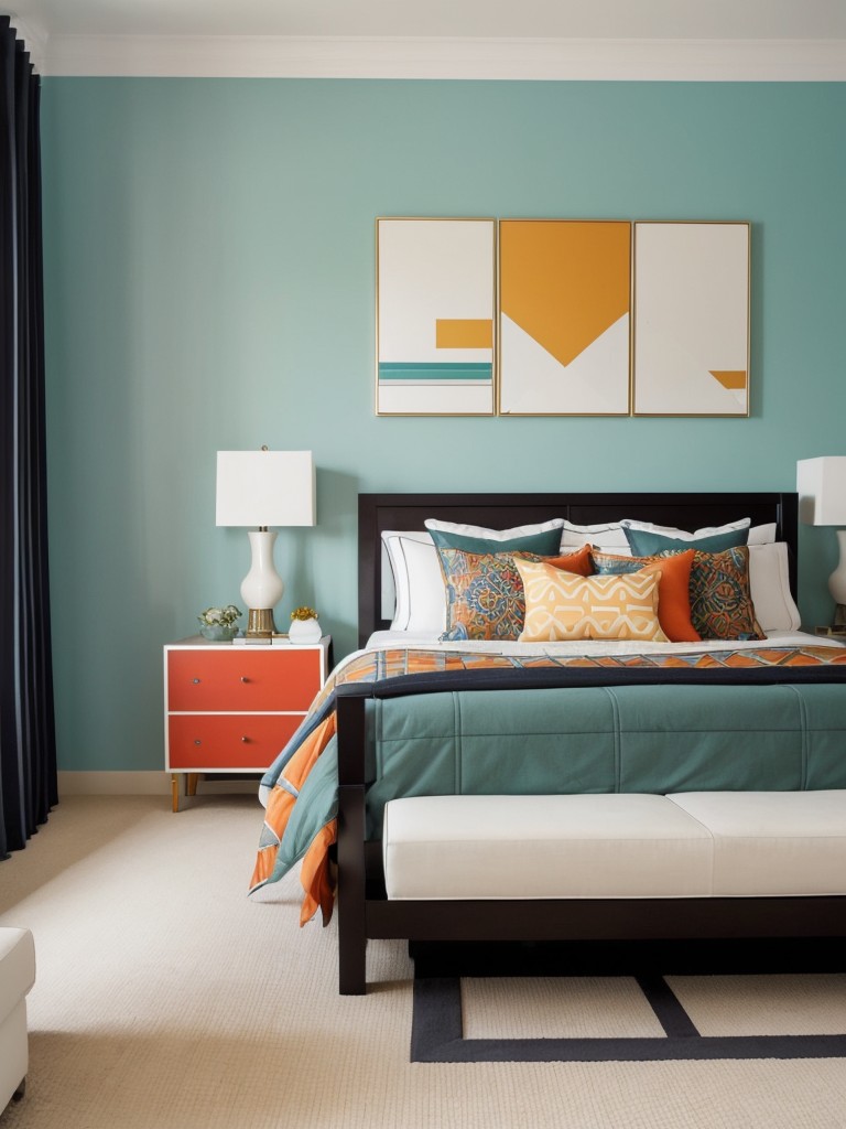 Create a Vibrant Mediterranean Bedroom with Geometric Patterns and Bold Colors!