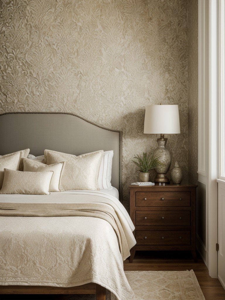 Transform Your Bedroom into a Mediterranean Oasis with Textured Wallpaper