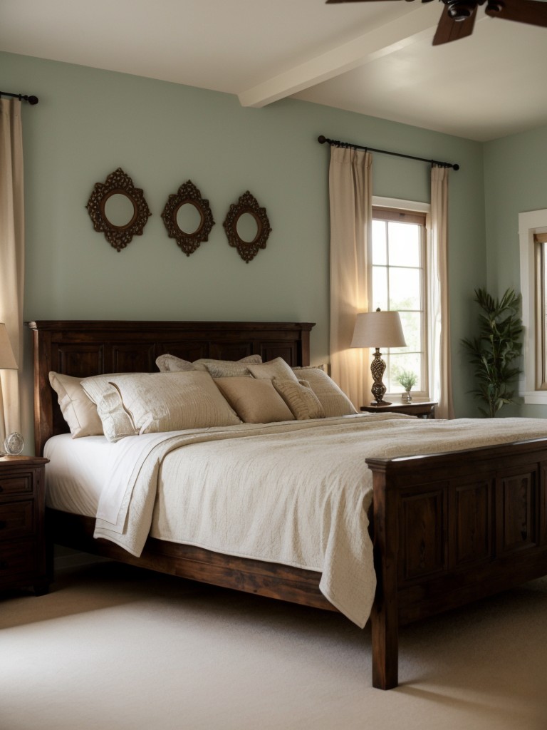 Cozy Mediterranean Bedroom Décor: Wrought Iron or Carved Wood?