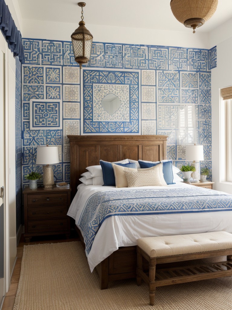 Create a Mediterranean Bedroom Oasis with Stunning Wallpaper!