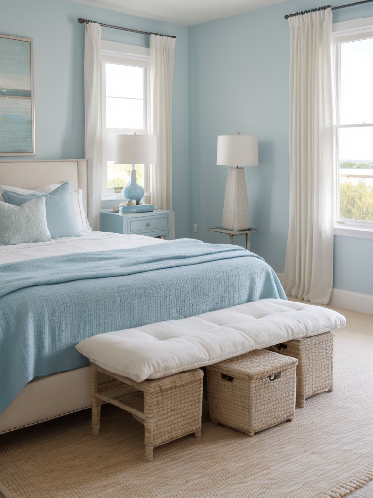 Coastal Oasis: Transform Your Bedroom with Cool Blues and Soft Neutrals