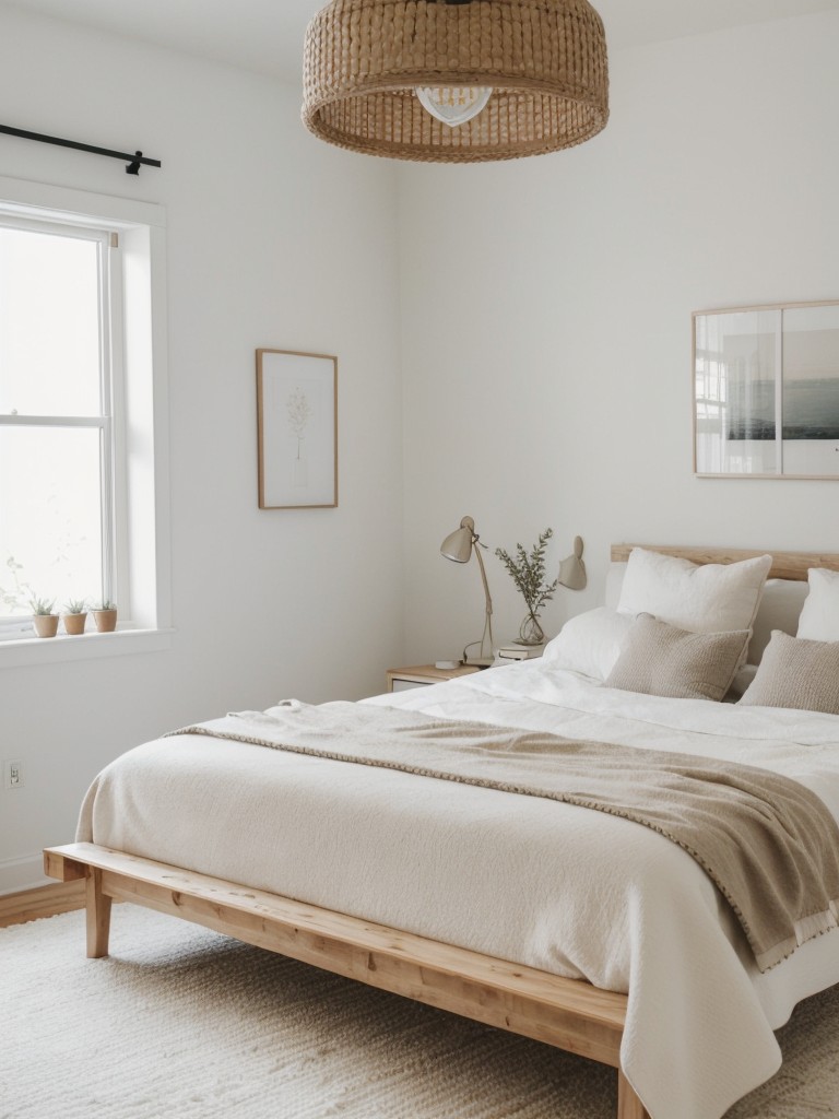 Cozy Scandinavian-Inspired Bedroom with Neutral Tones and Minimalist Decor