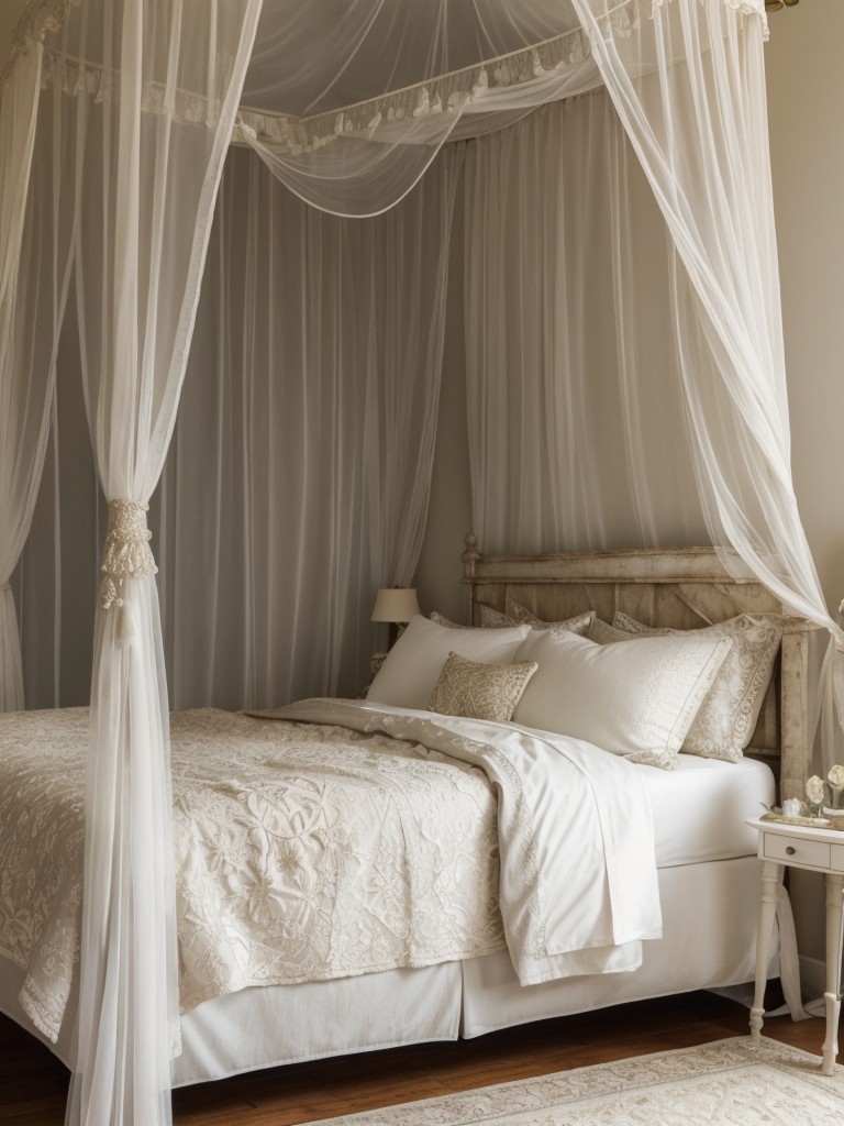 Create a Mediterranean Bedroom Oasis with Lace, Canopy Bed, and Candles!