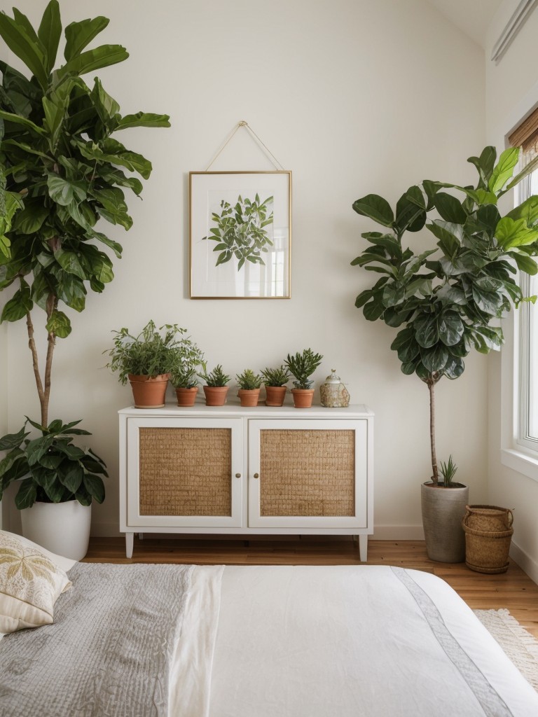 Mediterranean Bedroom Inspiration: Embrace Nature with Botanical Prints & Plants!