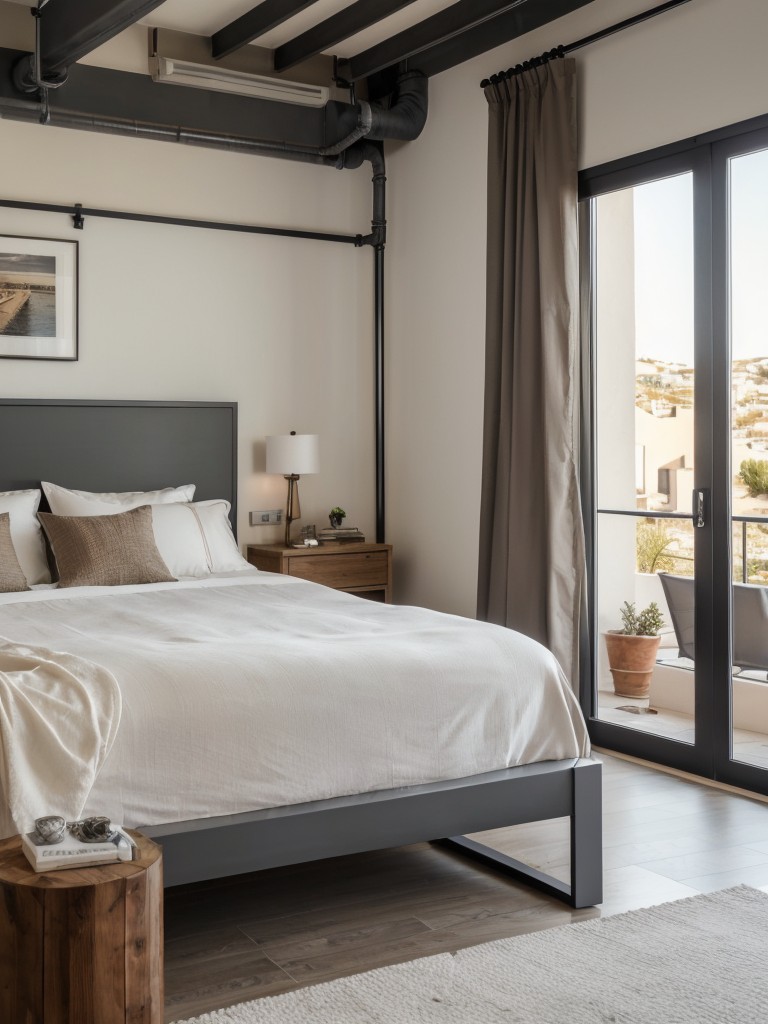 Mediterranean Bliss: Transform Your Bedroom into a Modern Industrial Oasis!