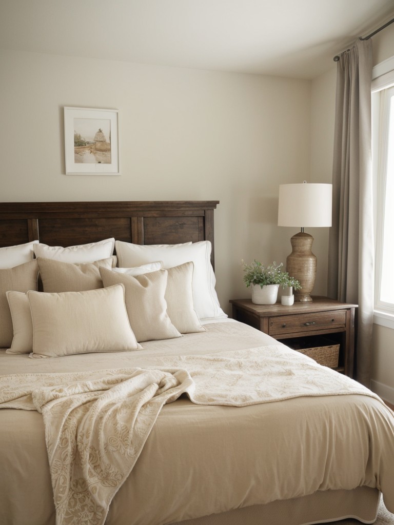 Create Your Own Mediterranean Oasis in Your Bedroom with Cozy Pillows and Plush Bedding!