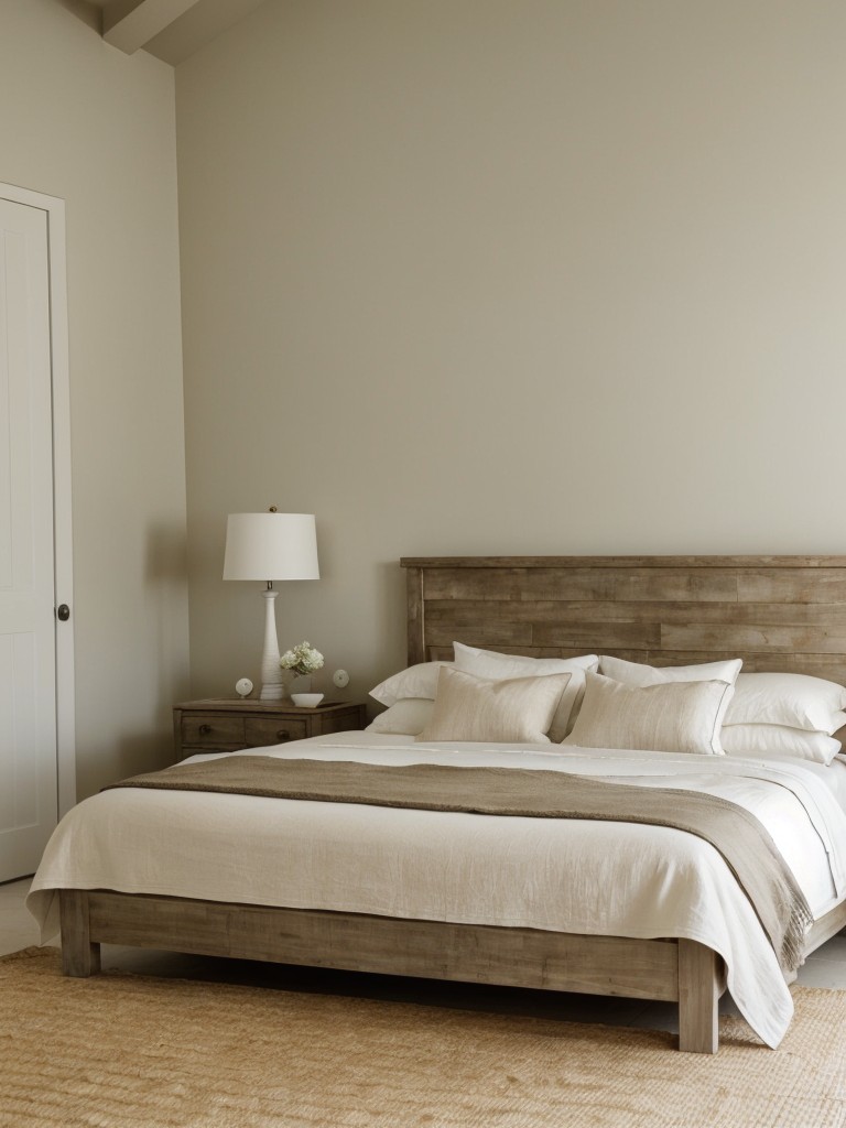 Transform your bedroom into a Mediterranean retreat with neutral hues and natural textures!