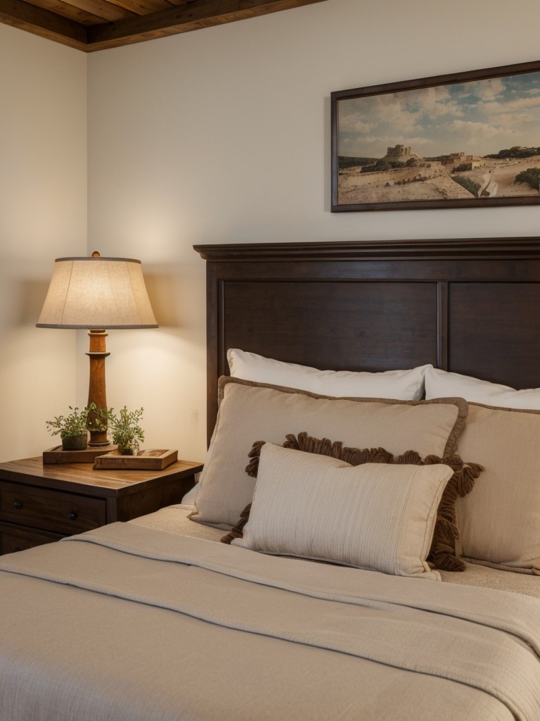 Cozy Mediterranean Bedroom Inspiration: Warm Wood, Vintage Lighting, Plush Textiles!