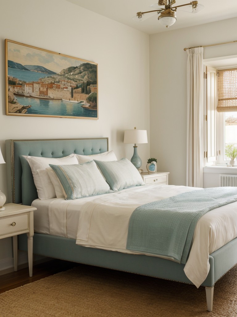 Mediterranean-Inspired Bedroom: Serene & Sophisticated Artistic Vibes.