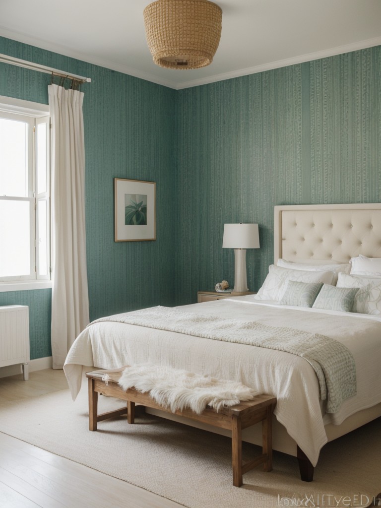 Create a Mediterranean Oasis in Your Bedroom with Textured Wallpaper