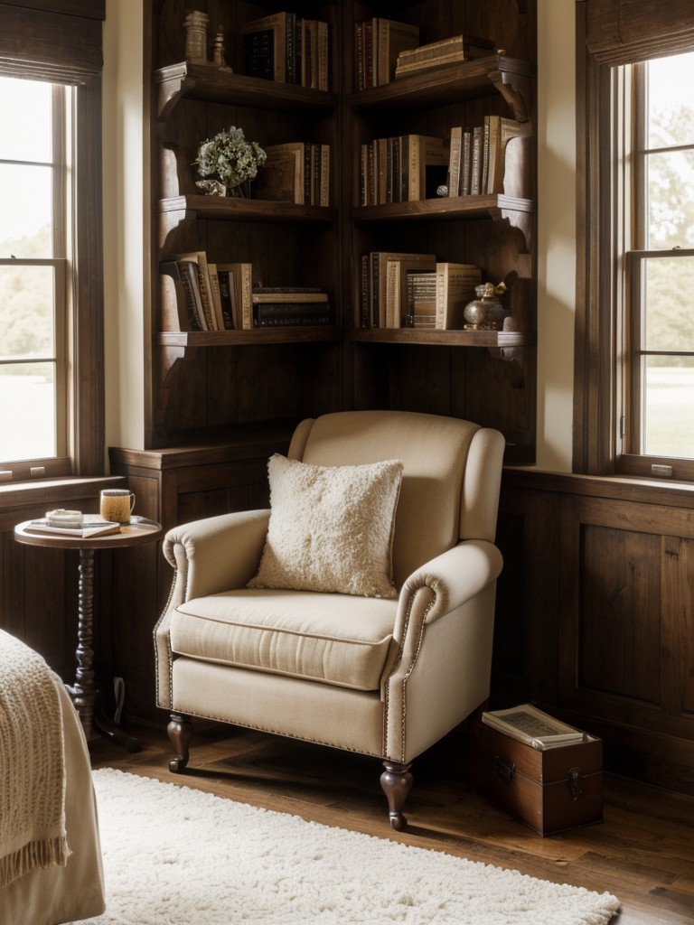 Chic Apartment Bedroom: Cozy Art Deco Nook for Book Lovers