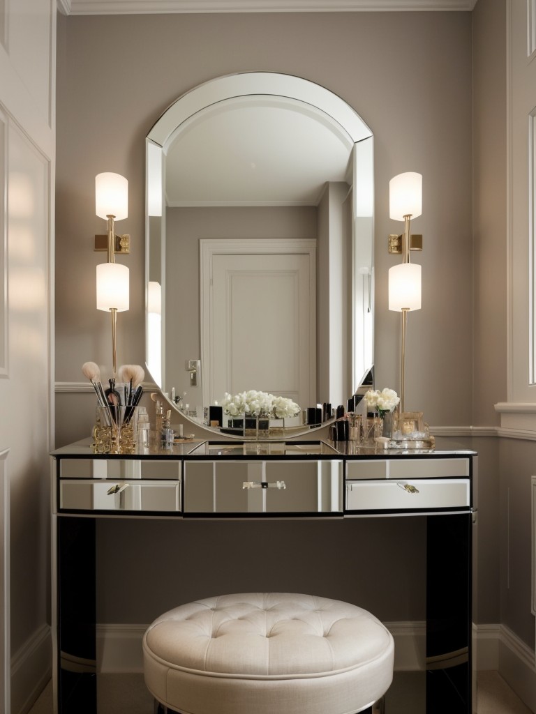 Gorgeous Art Deco Bedroom Vanity Ideas. Level up your bedroom with a chic dressing area.