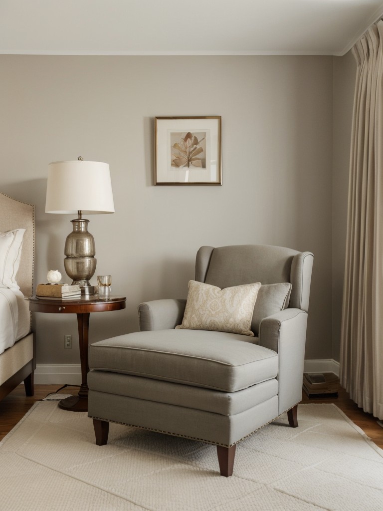 Cozy Bedroom Reading Nook with Art Deco Decor