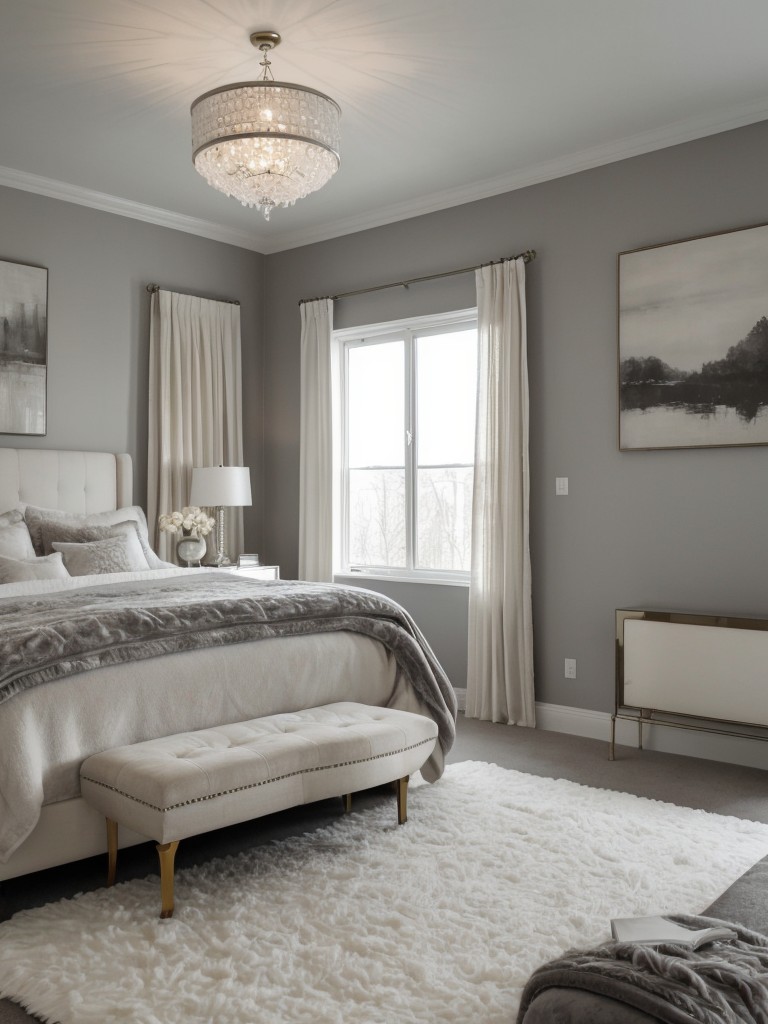 Serene Art Deco Bedroom Decor: Elevate your apartment with monochromatic bliss