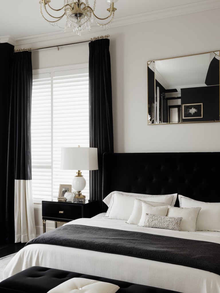 Timeless and Chic Black and White Art Deco Bedroom Design