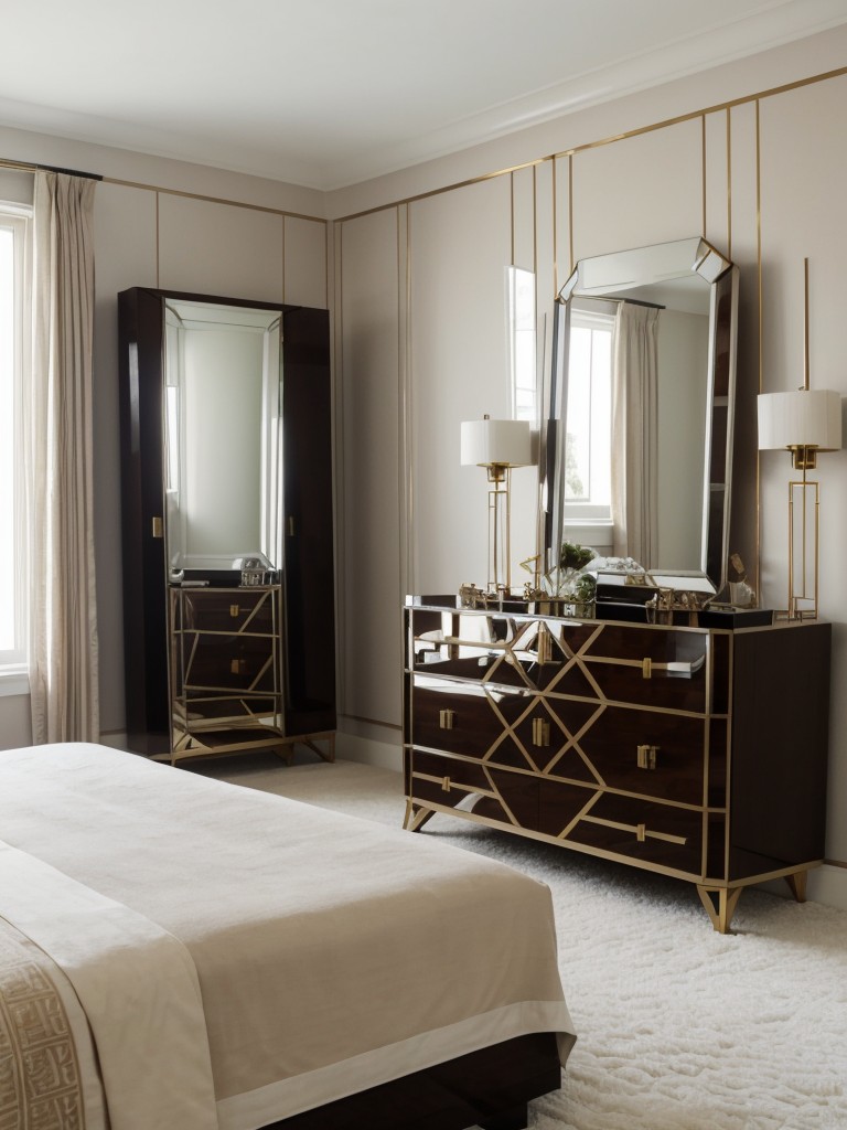 Art Deco-inspired apartment: Luxe decor elements for a visually stunning space.