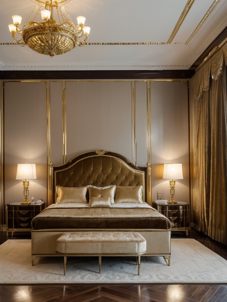 Art Deco Glam: Romanticize Your Bedroom with Velvet, Gold, and Chandeliers