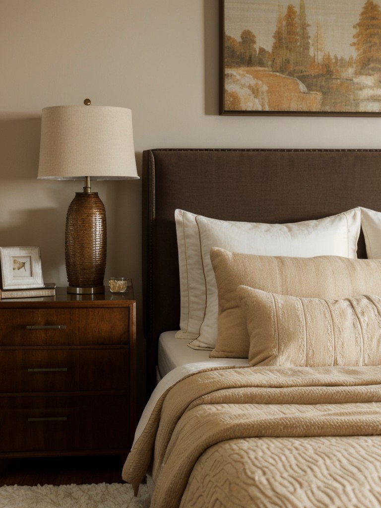 Cozy Art Deco Bedroom: Earthy tones for a timeless retreat.