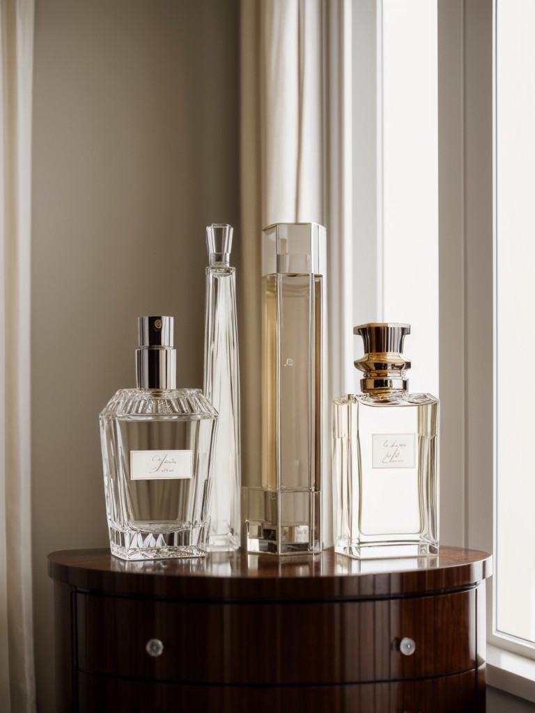 Vintage Perfume Bottles and Crystal Decanters: Elegant Apartment Decor