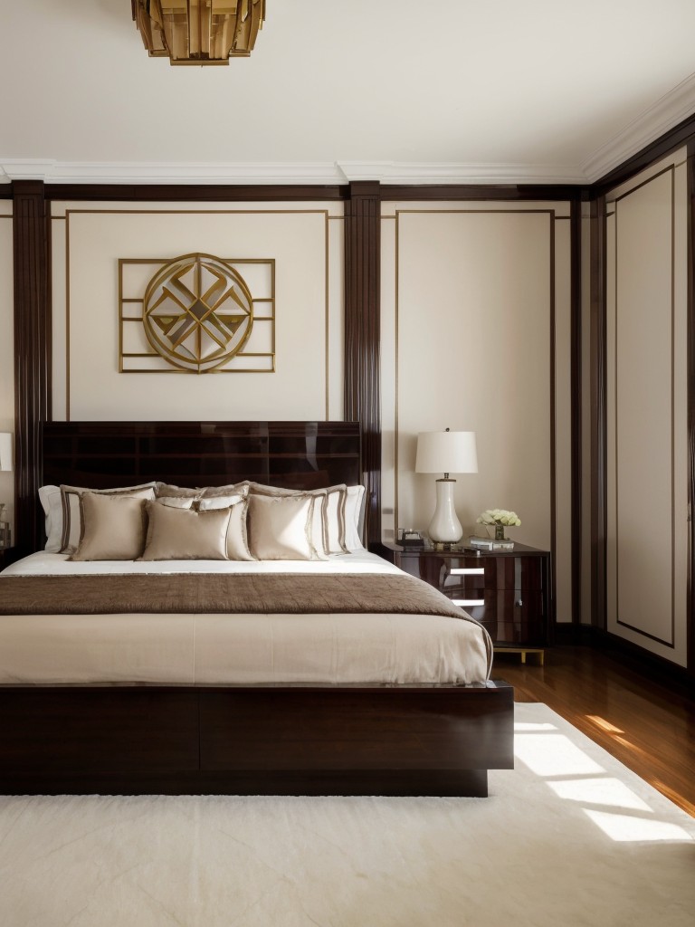 Art Deco Bedroom: Symmetrical Furniture & Crisp Lines!