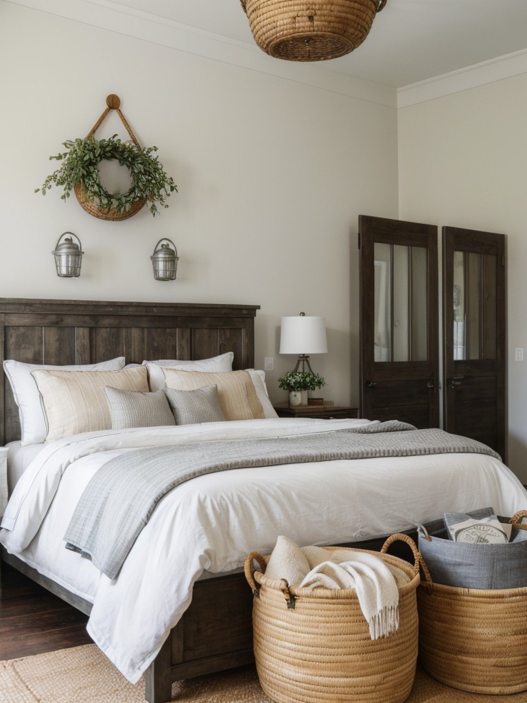 Art Deco-Inspired Bedroom Decor with Rustic Farmhouse Accents