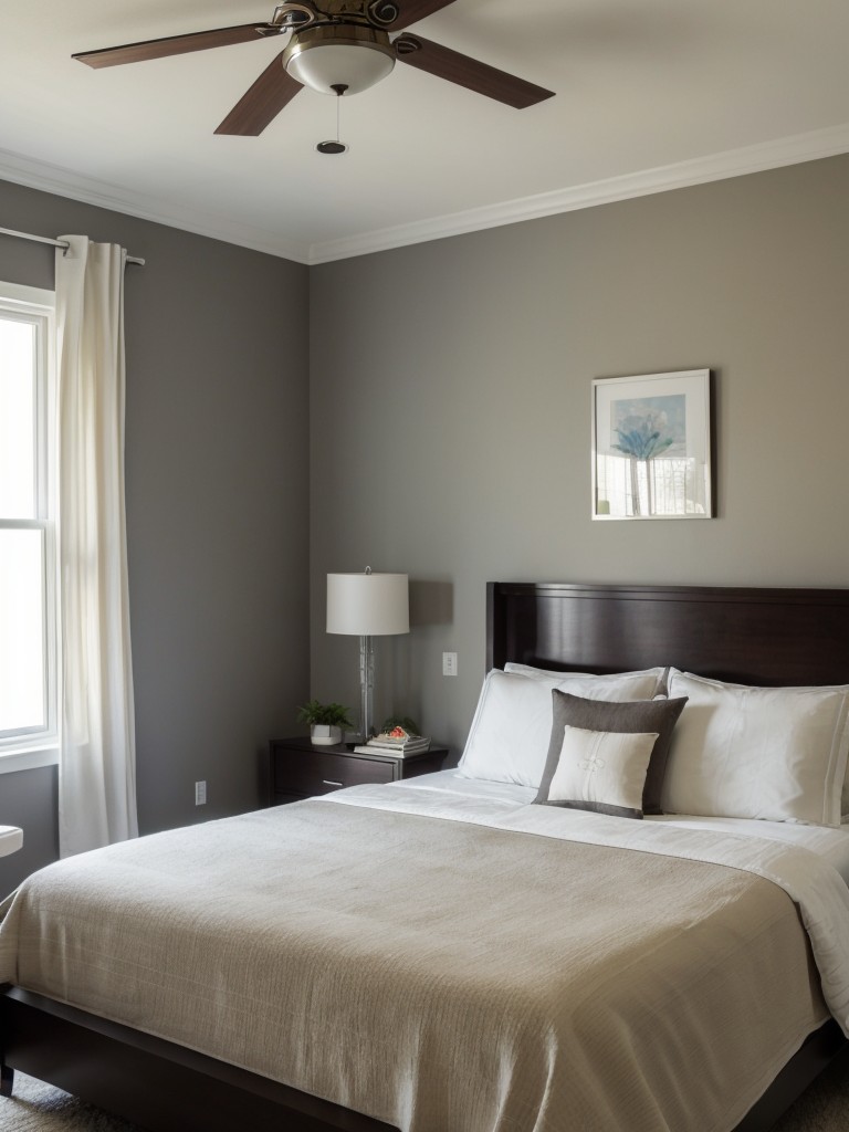 Minimalist Bedroom with Energy-Efficient Tech for Comfortable Living.