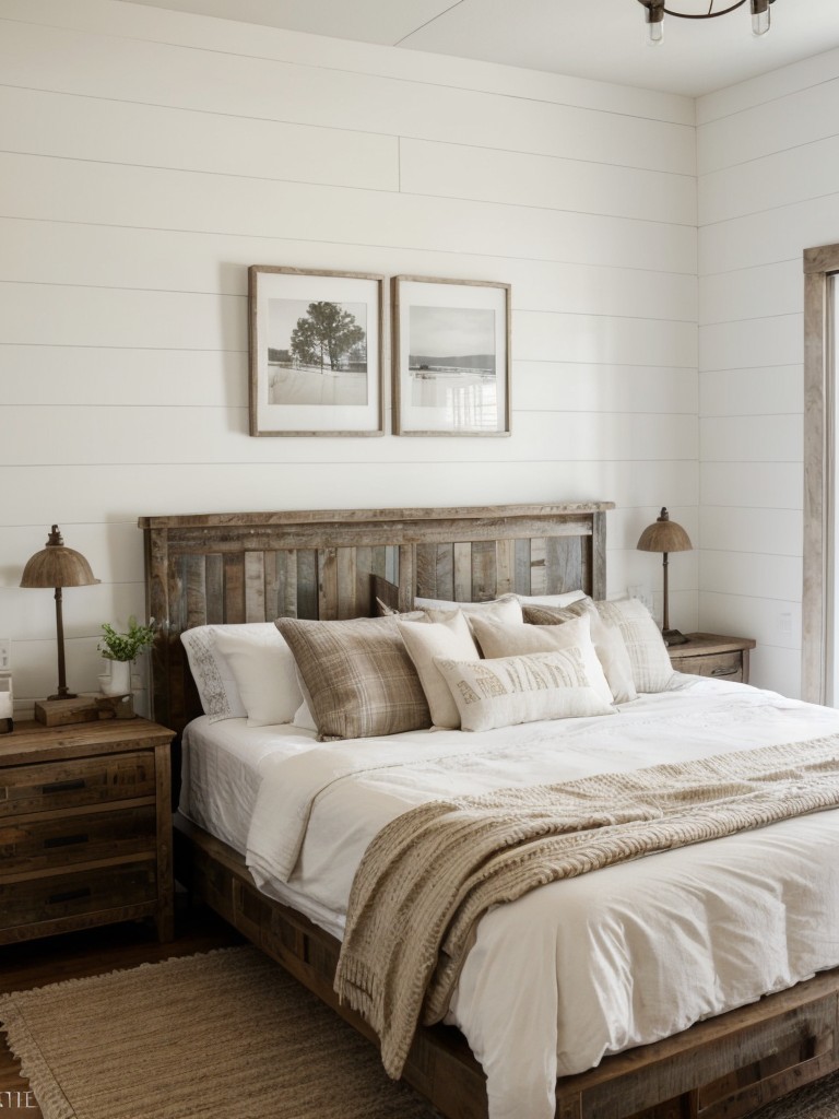 Farmhouse-Inspired Accent Wall: Elevate Your Bedroom with Reclaimed Wood