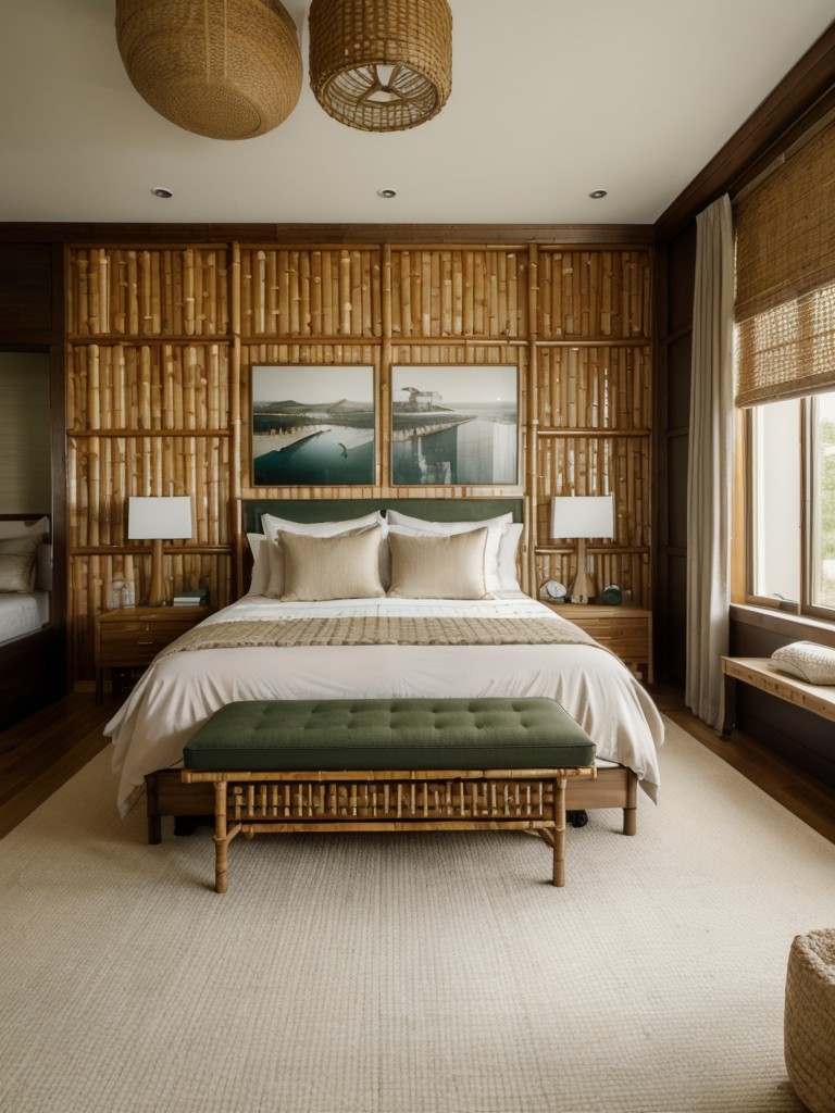 Earth-friendly Art Deco Bedroom with Bamboo & Jute