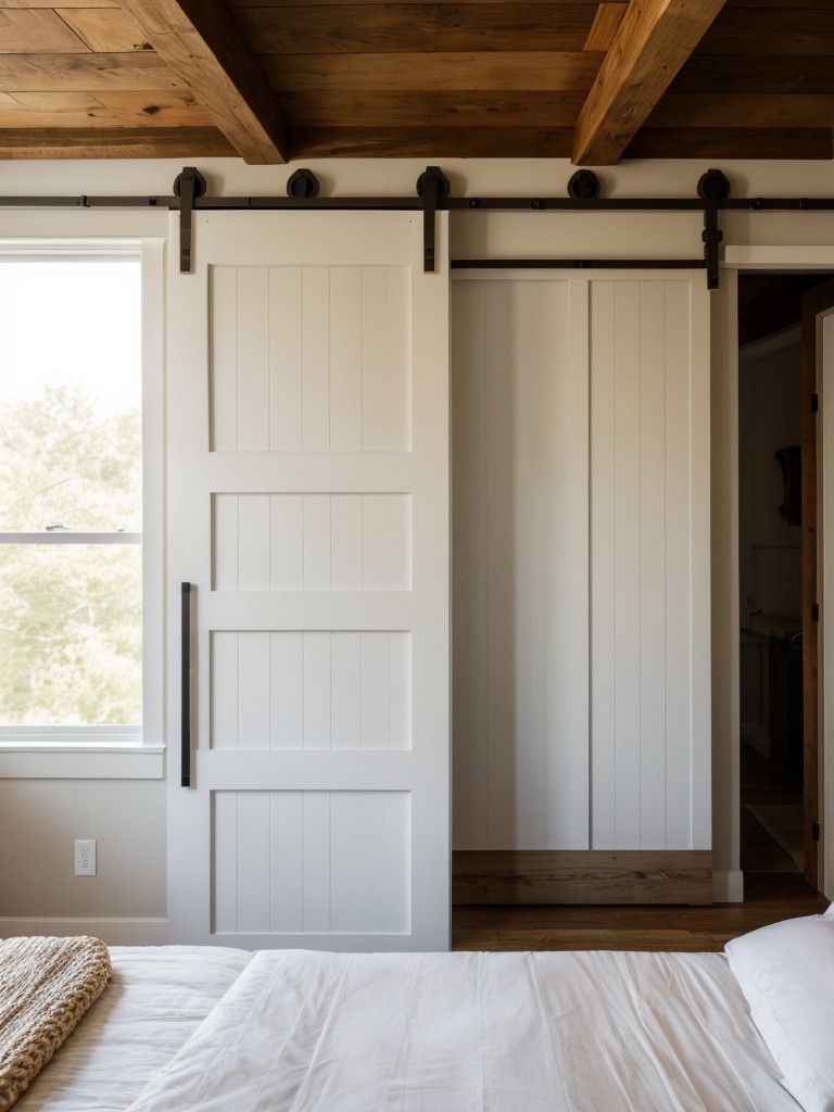 Rustic-Chic Sliding Barn Door: Space-saving and Stylish Bedroom Upgrade