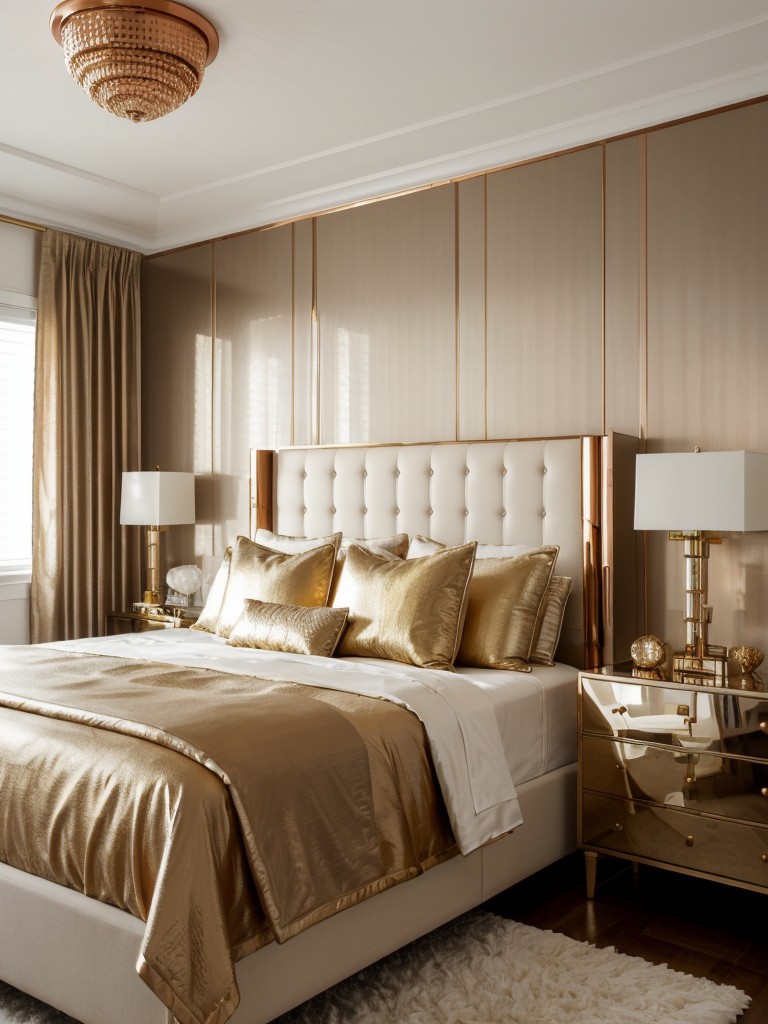 Glam up your bedroom with modern Art Deco décor  add metallic accents!