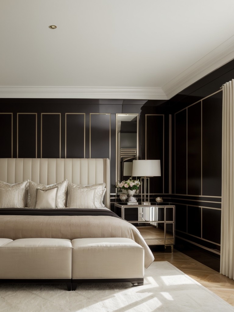 Art Deco-inspired Apartment Style: Elevate Your Bedroom with Vertical Lines