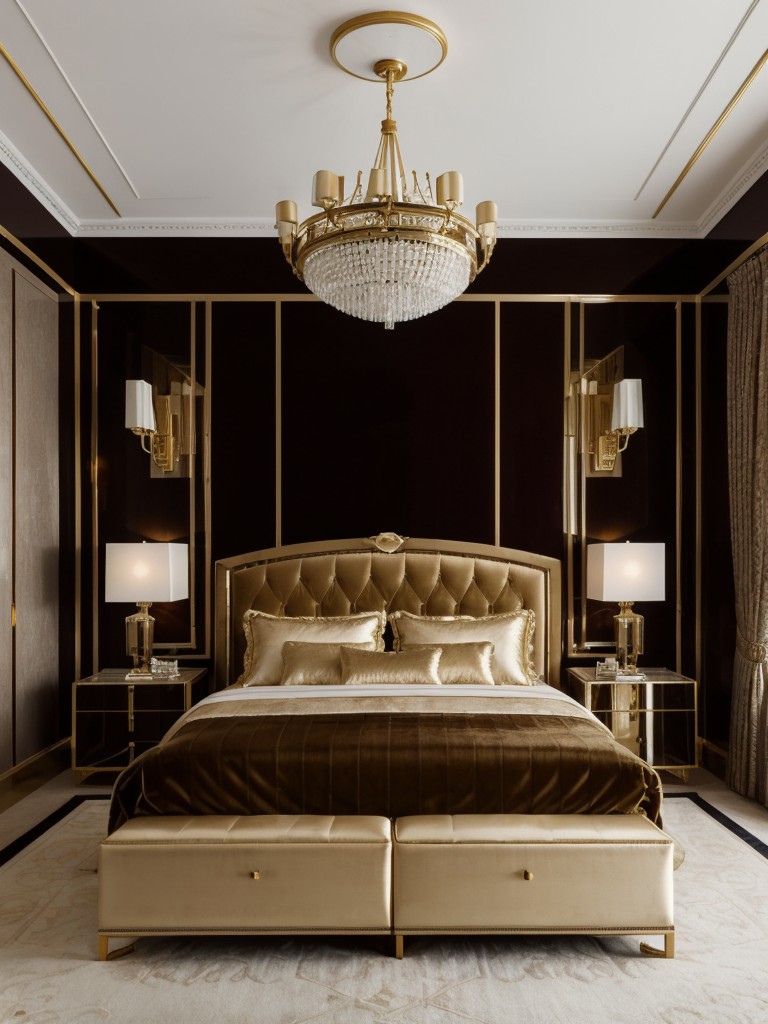 Opulent Art Deco Bedroom: Luxe Velvet & Silk Touches