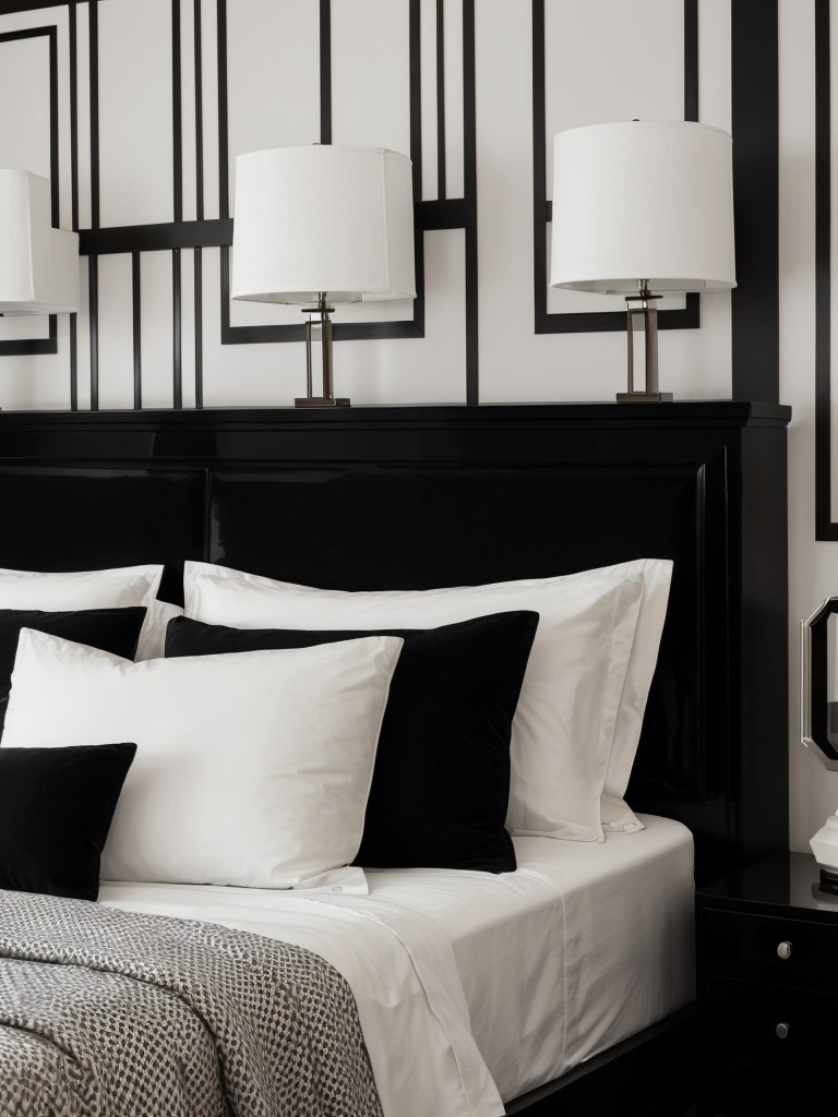 Chic Art Deco Bedroom: Timeless Elegance in Monochrome