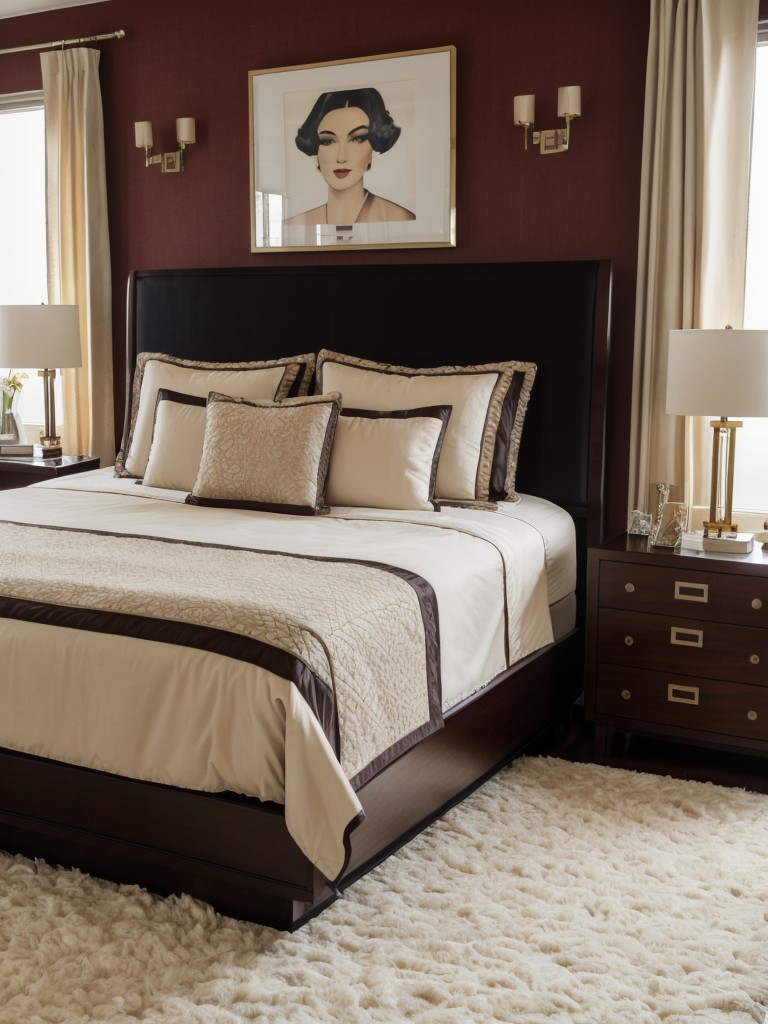 Luxuriously Bold Art Deco Bedroom Ideas: Plush Rugs for Statement Style!