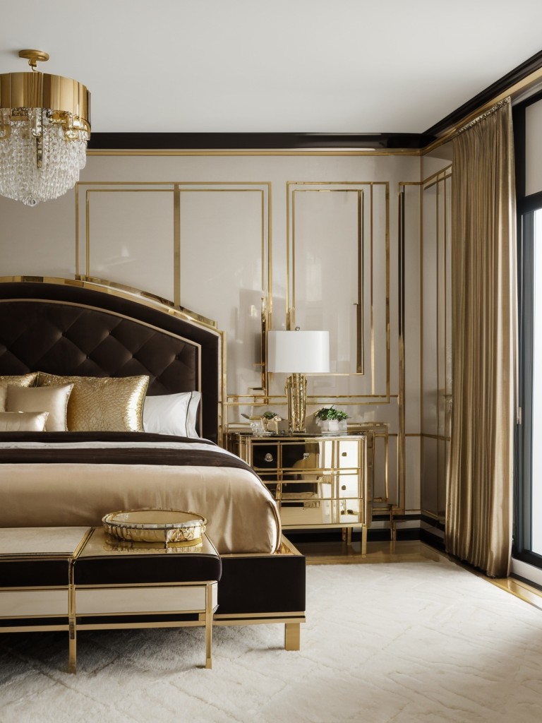 Luxurious Art Deco Bedroom Ideas: Metallic Accents for a Statement Look