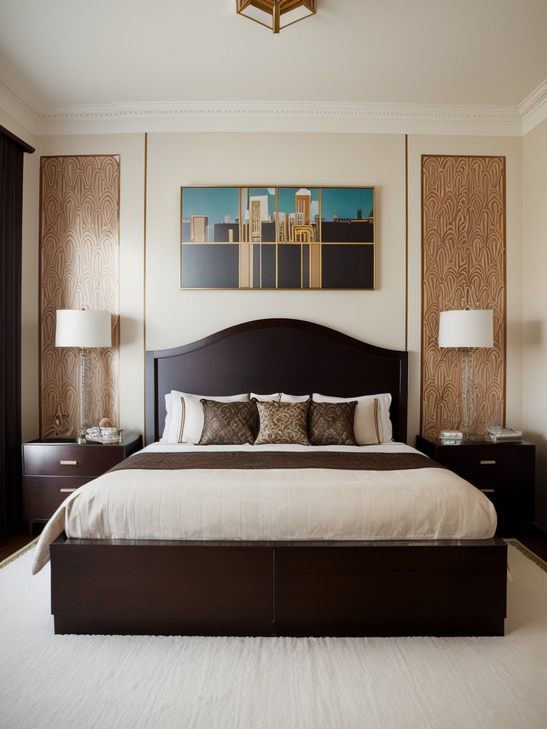 Art Deco Bedroom Makeover: Bold & Graphic Wallpaper for a Statement Look