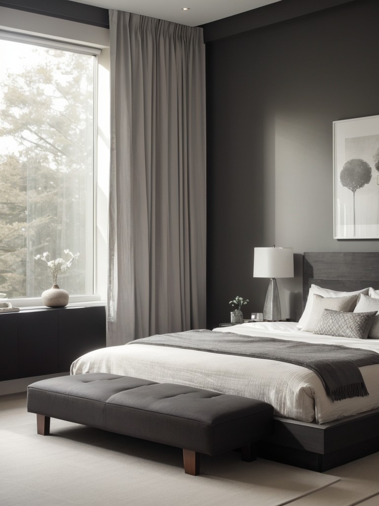 Monochrome Serenity: Modern Apartment Bedroom Decor Ideas