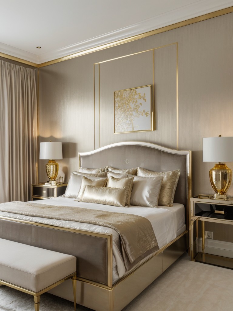 Art Deco Bedroom: Sleek & Sophisticated with Metallic Accents!