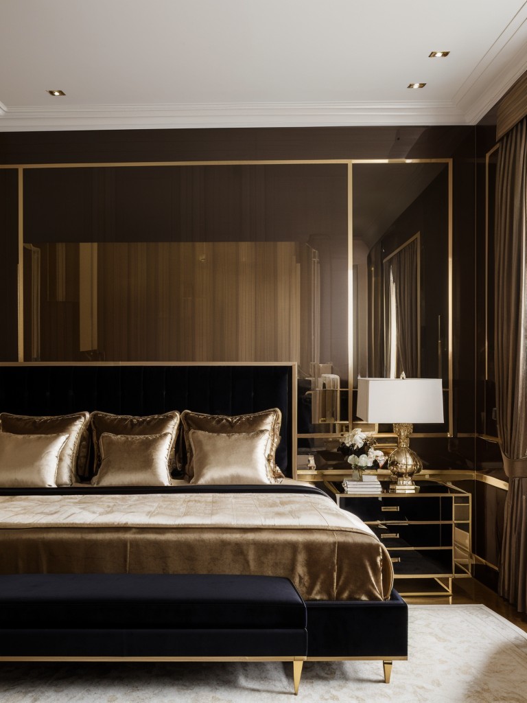 Art Deco Bedroom Elegance: Luxe Velvet & Satin Decor