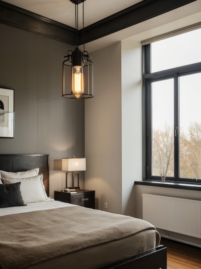 Industrial-inspired lighting for a sleek and sophisticated bedroom decor