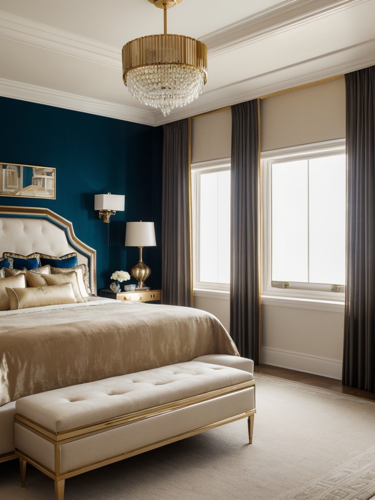 Art Deco Bedroom: Luxe vibes with stunning color schemes.