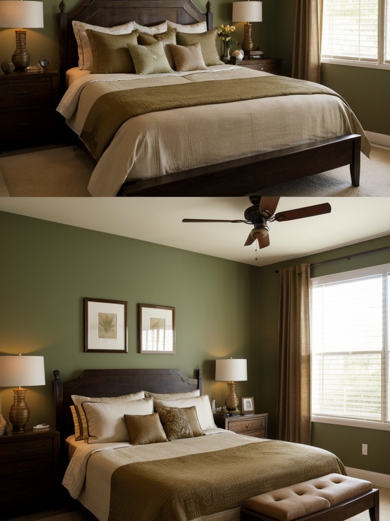 Nature-inspired Bedroom Color Scheme: Earthy Browns & Greens for Cozy Vibes