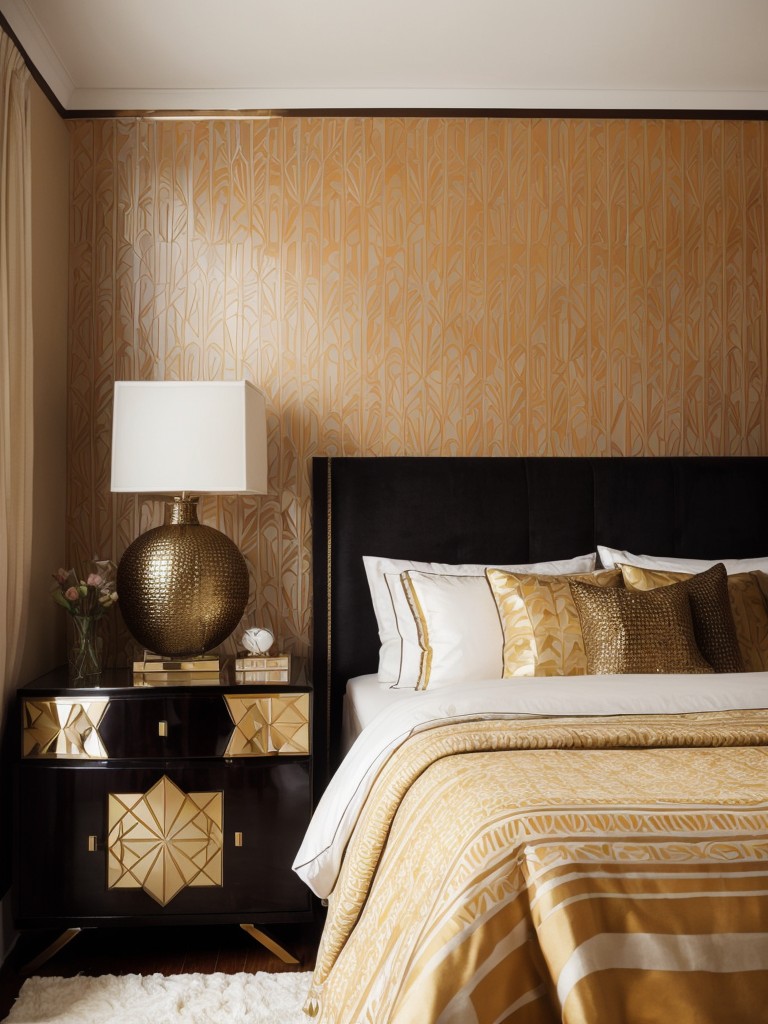 Art Deco Bedroom: Elevate Your Space with Geometric Wallpaper