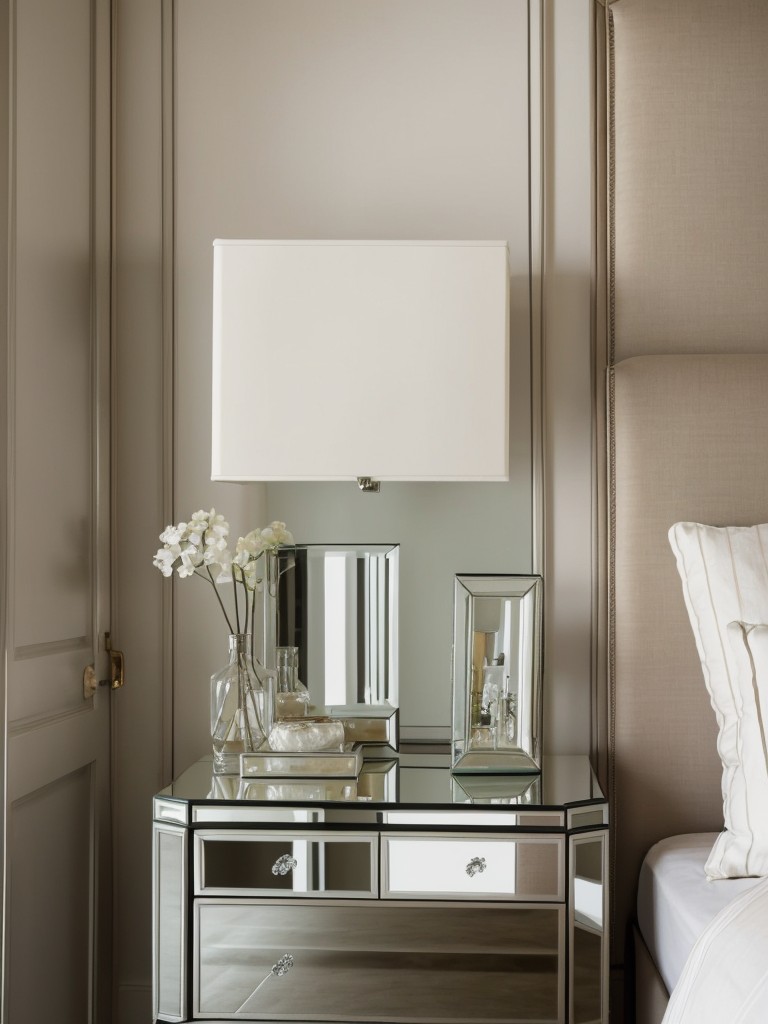 Add Art Deco Charm to Your Bedroom with a Mirrored Bedside Table!