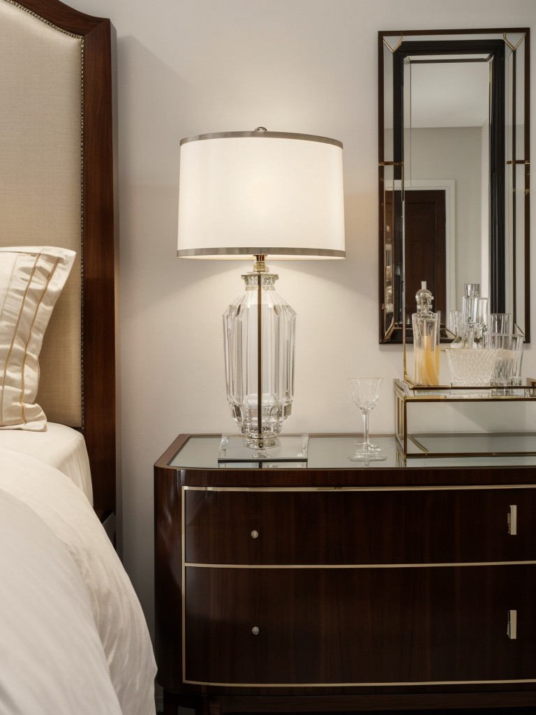 Art Deco Bedroom: Luxe Retreat with Stunning Glassware Decor